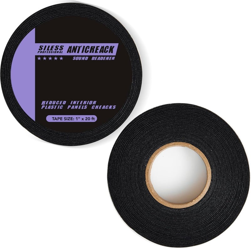 Siless Anticreak Tape 2 Pack 1 inch x 20 ft Anti-Rattle, Anti-Squeak, Anti Creak for Cars, RVs, Boats | Perfect for Dash, Doors, Seatbelts, Interior Trim, Wiring - Image 1